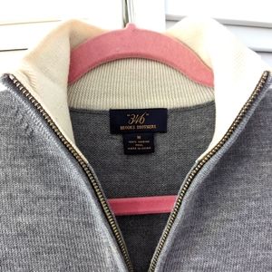 Brooks Brothers grey merino quarter zip (m)